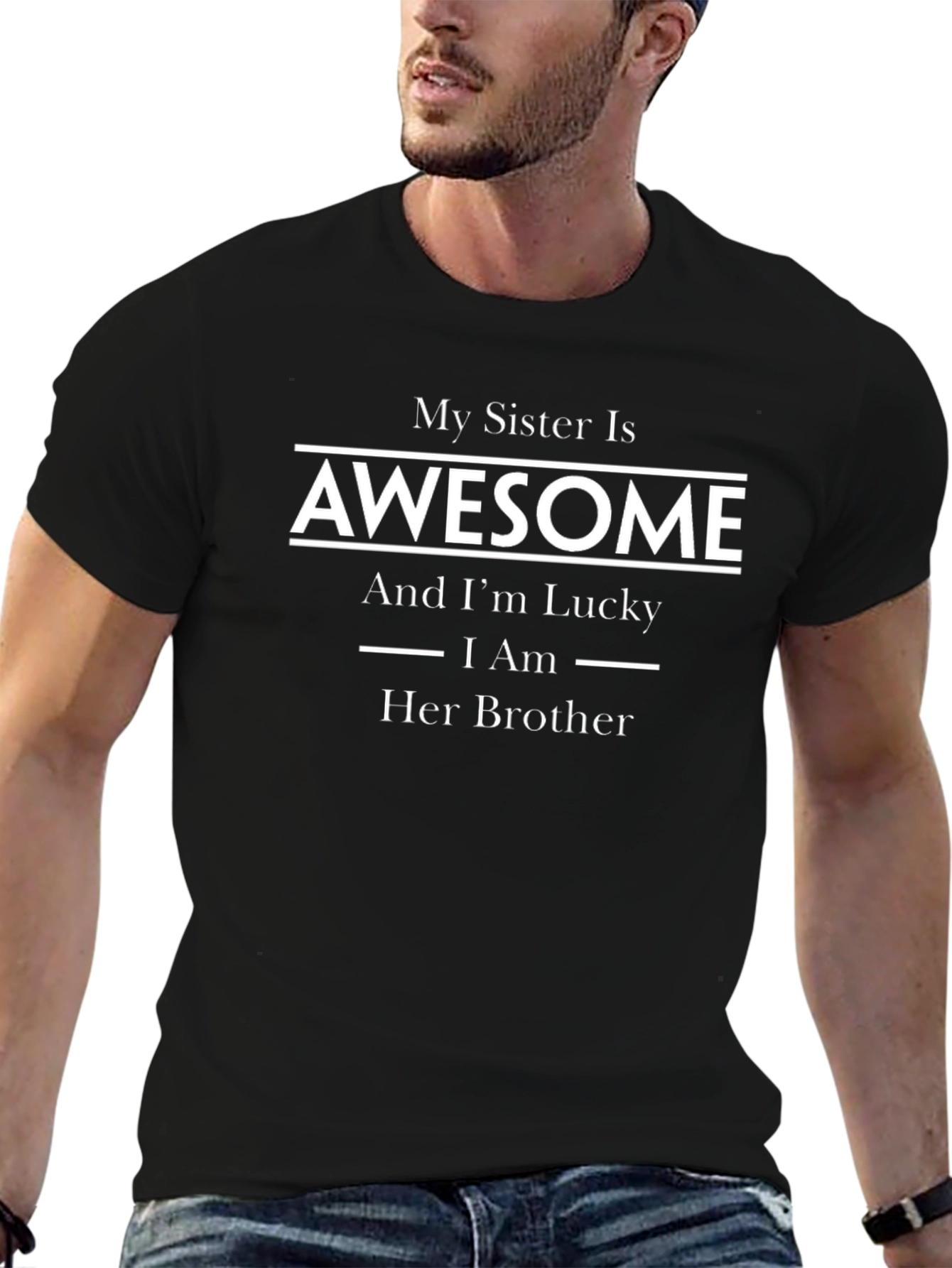 Awesome Sister Tee: Lucky Brother Edition