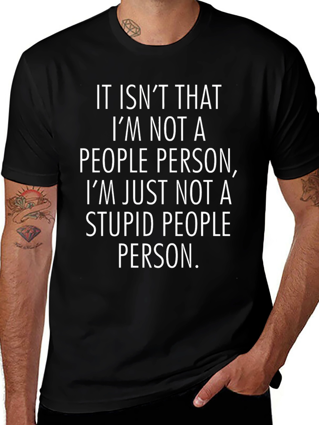 Funny T-Shirt: Not a Stupid People Person Tee