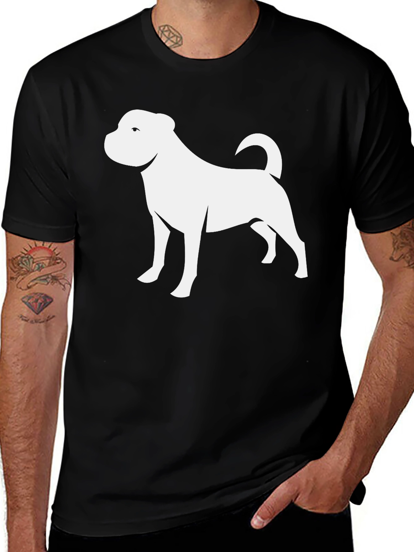 Dog Graphic Tee - Stylish Black T-Shirt