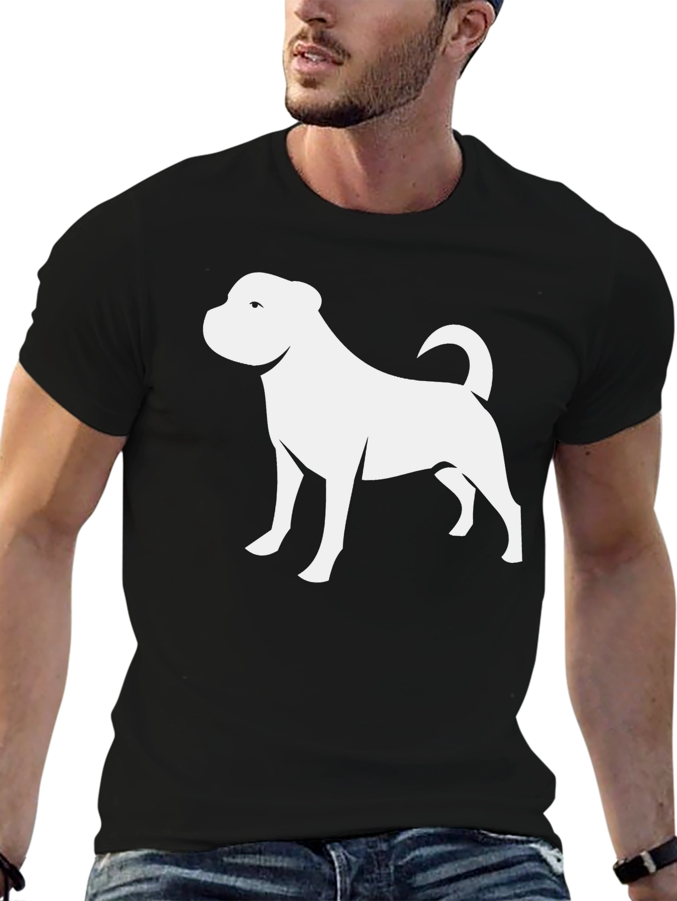 Dog Graphic Tee - Stylish Black T-Shirt