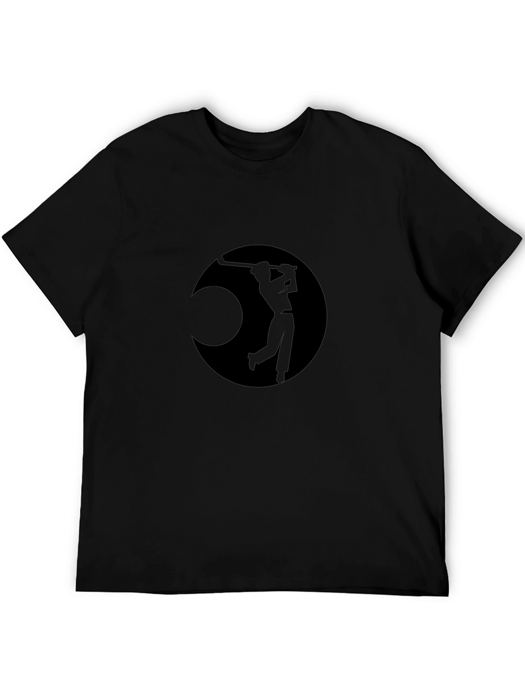 Golf Swing Silhouette Graphic Tee - Black