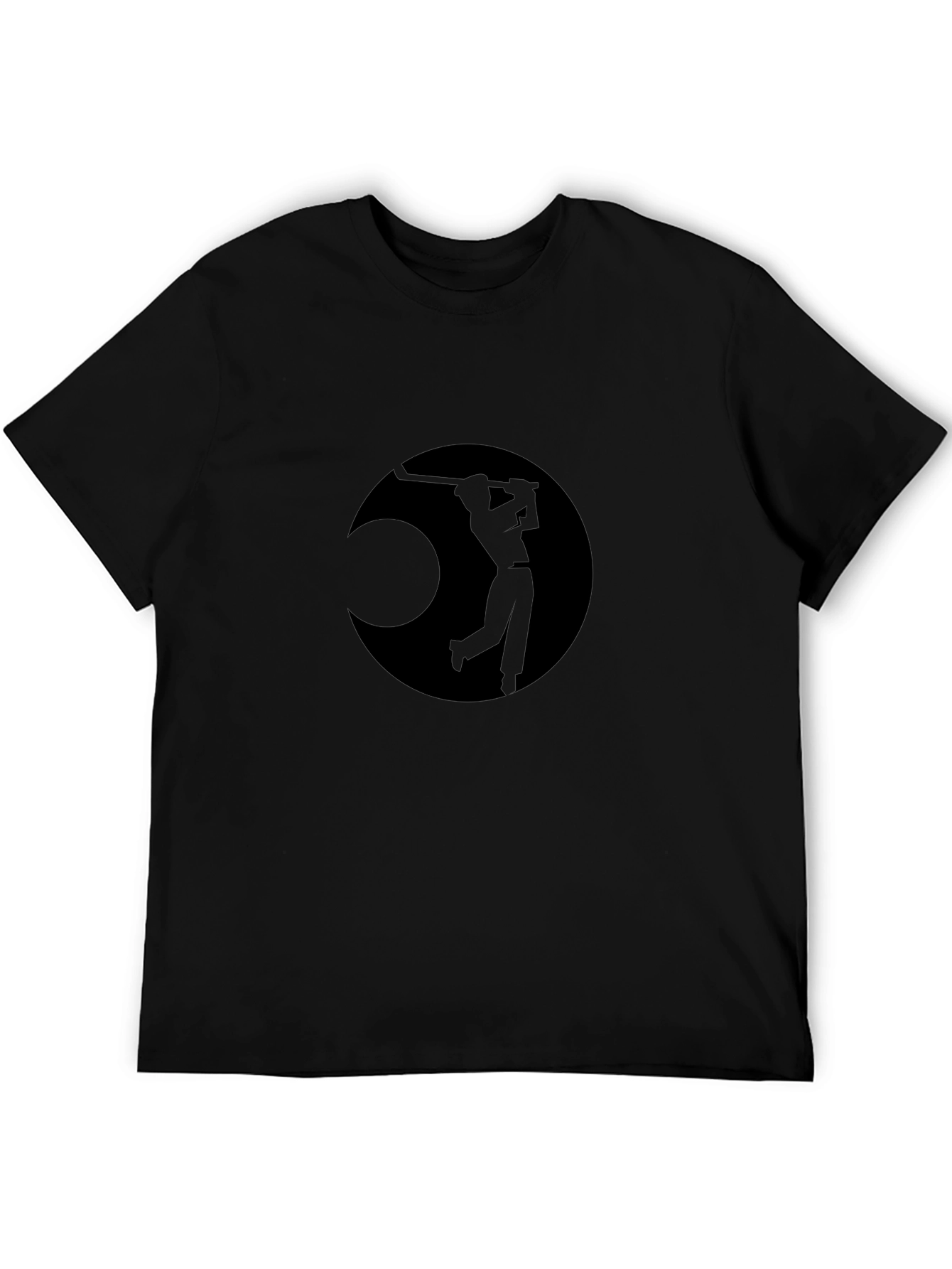 Golf Swing Silhouette Graphic Tee - Black