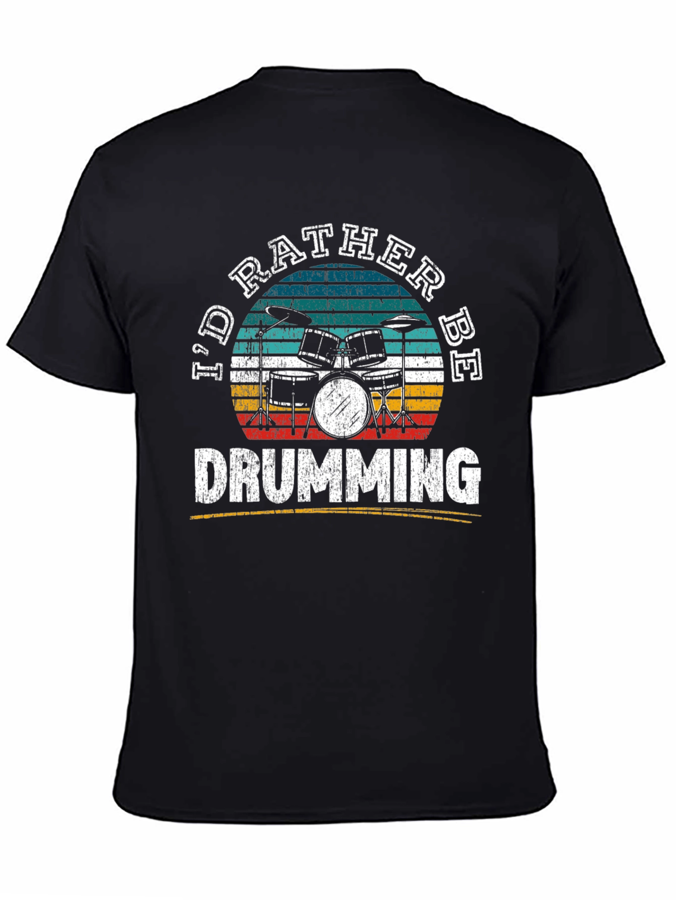 Id Rather Be Drumming Retro T-Shirt