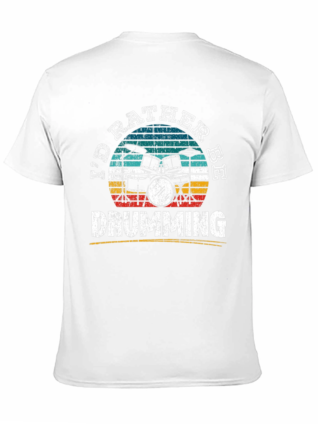 Id Rather Be Drumming Retro T-Shirt