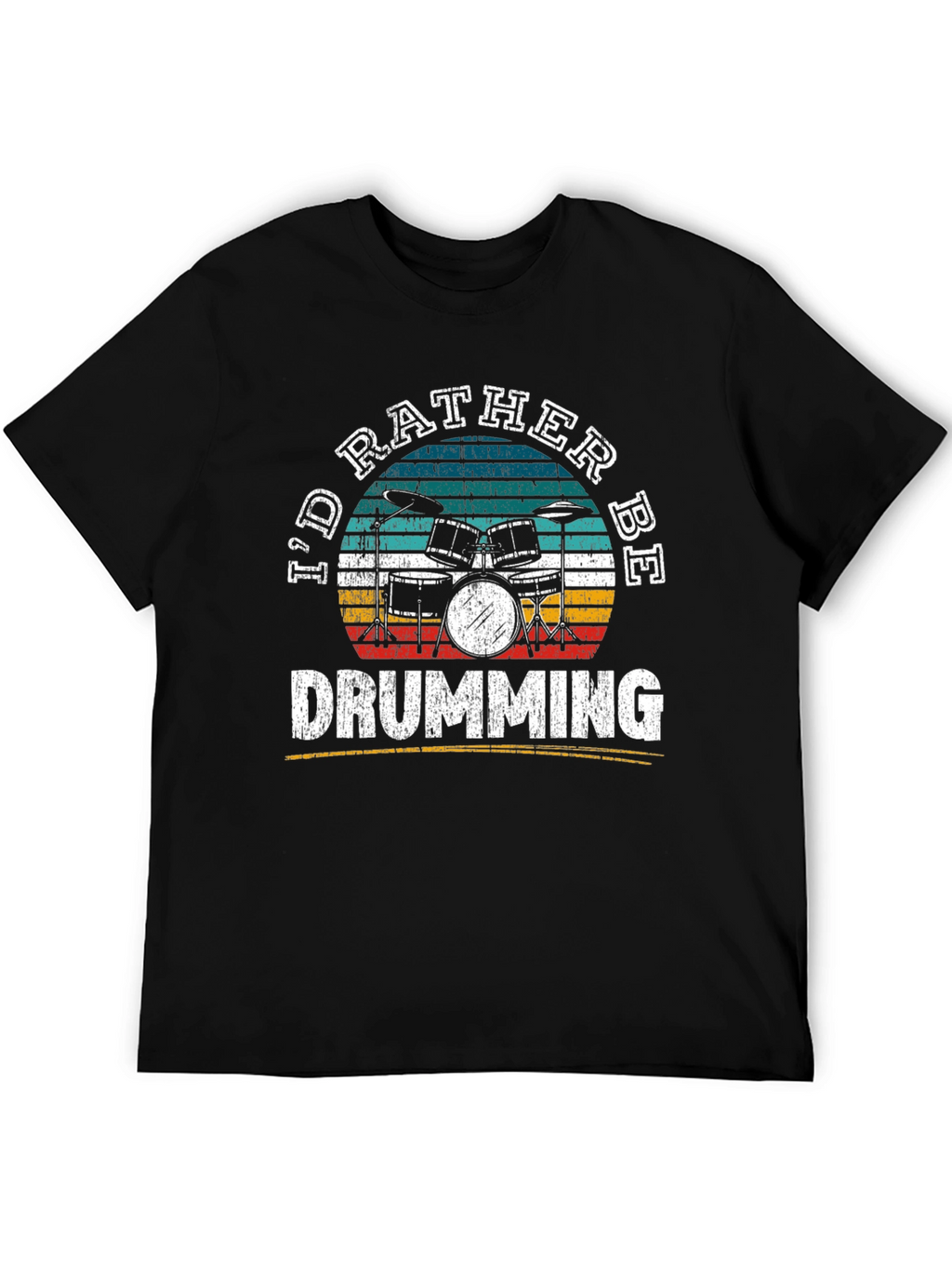 Id Rather Be Drumming Retro T-Shirt