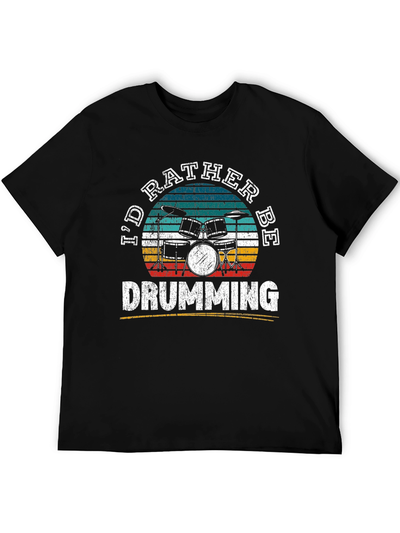 Id Rather Be Drumming Retro T-Shirt