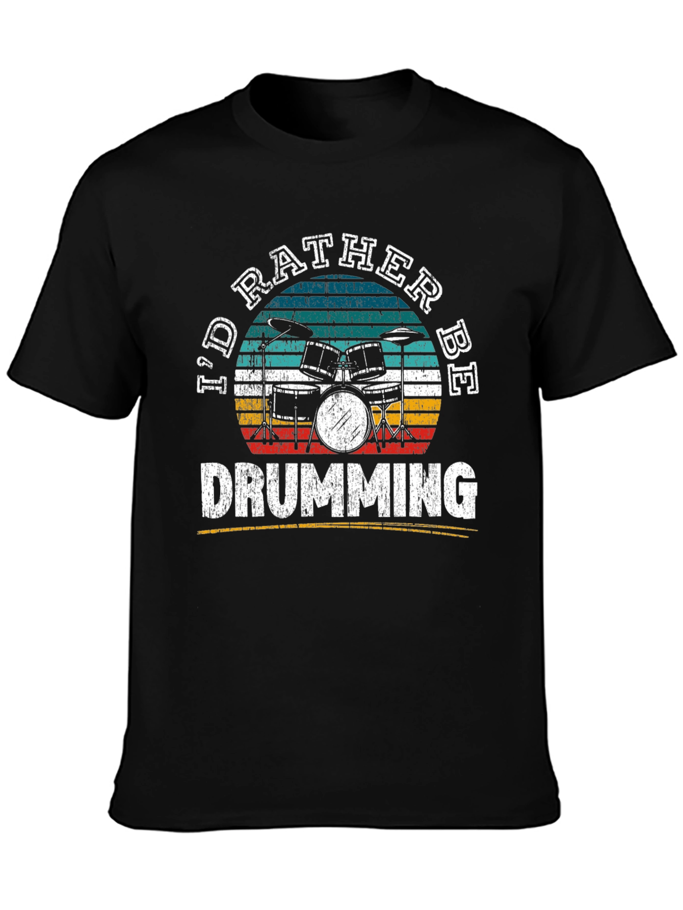 Id Rather Be Drumming Retro T-Shirt