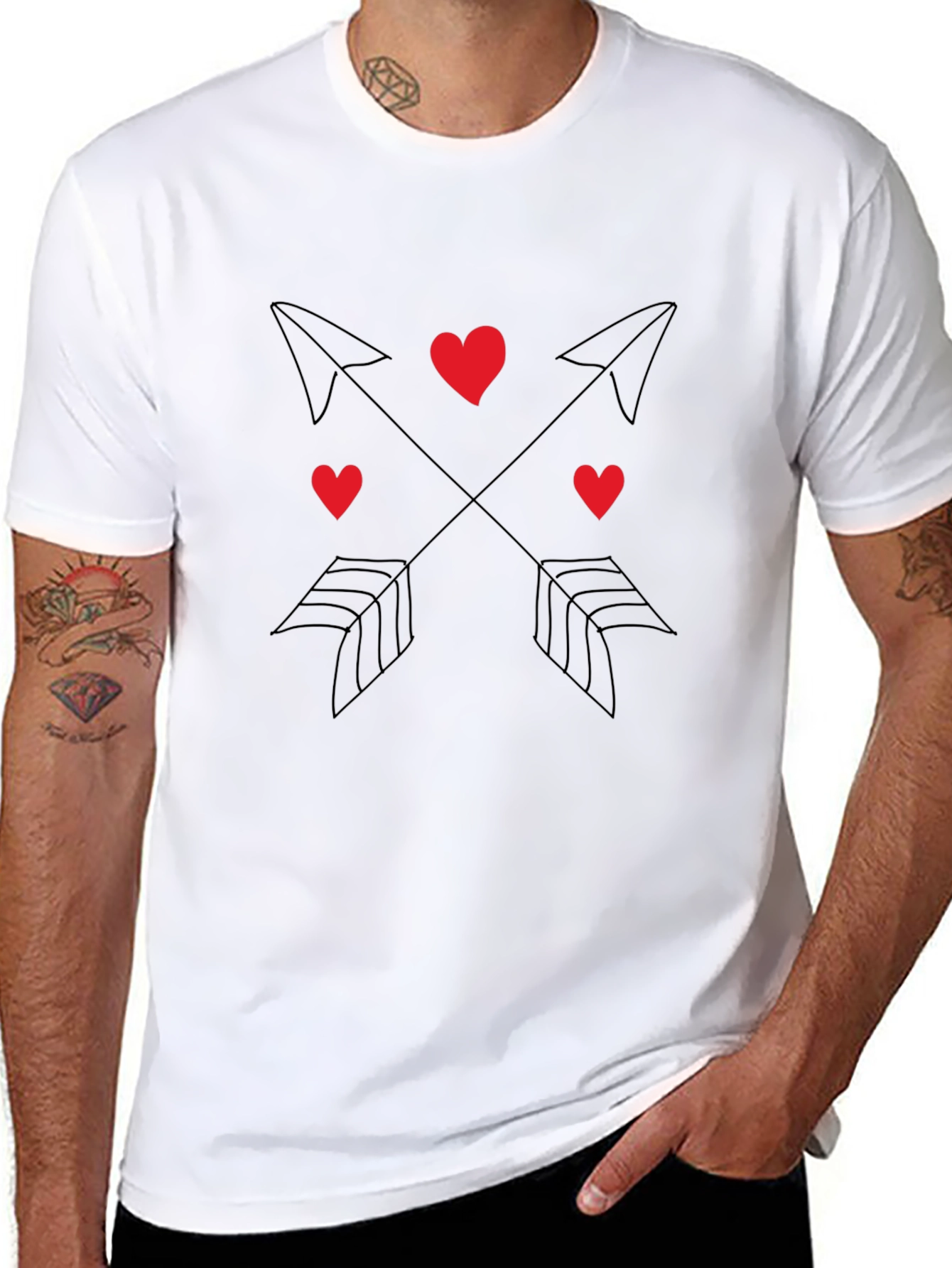 Heart & Arrow Graphic Tee - Black
