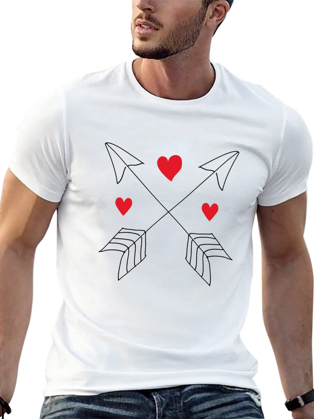 Heart & Arrow Graphic Tee - Black