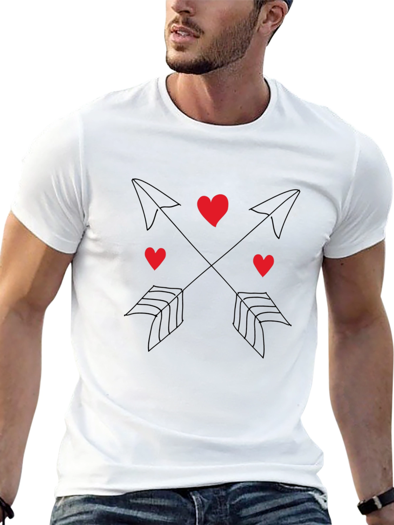 Heart & Arrow Graphic Tee - Black