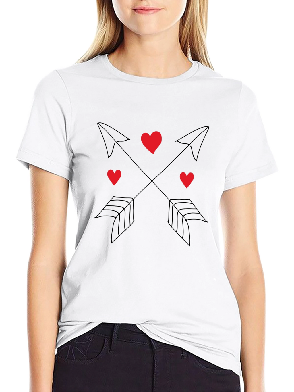 Heart & Arrow Graphic Tee - Black