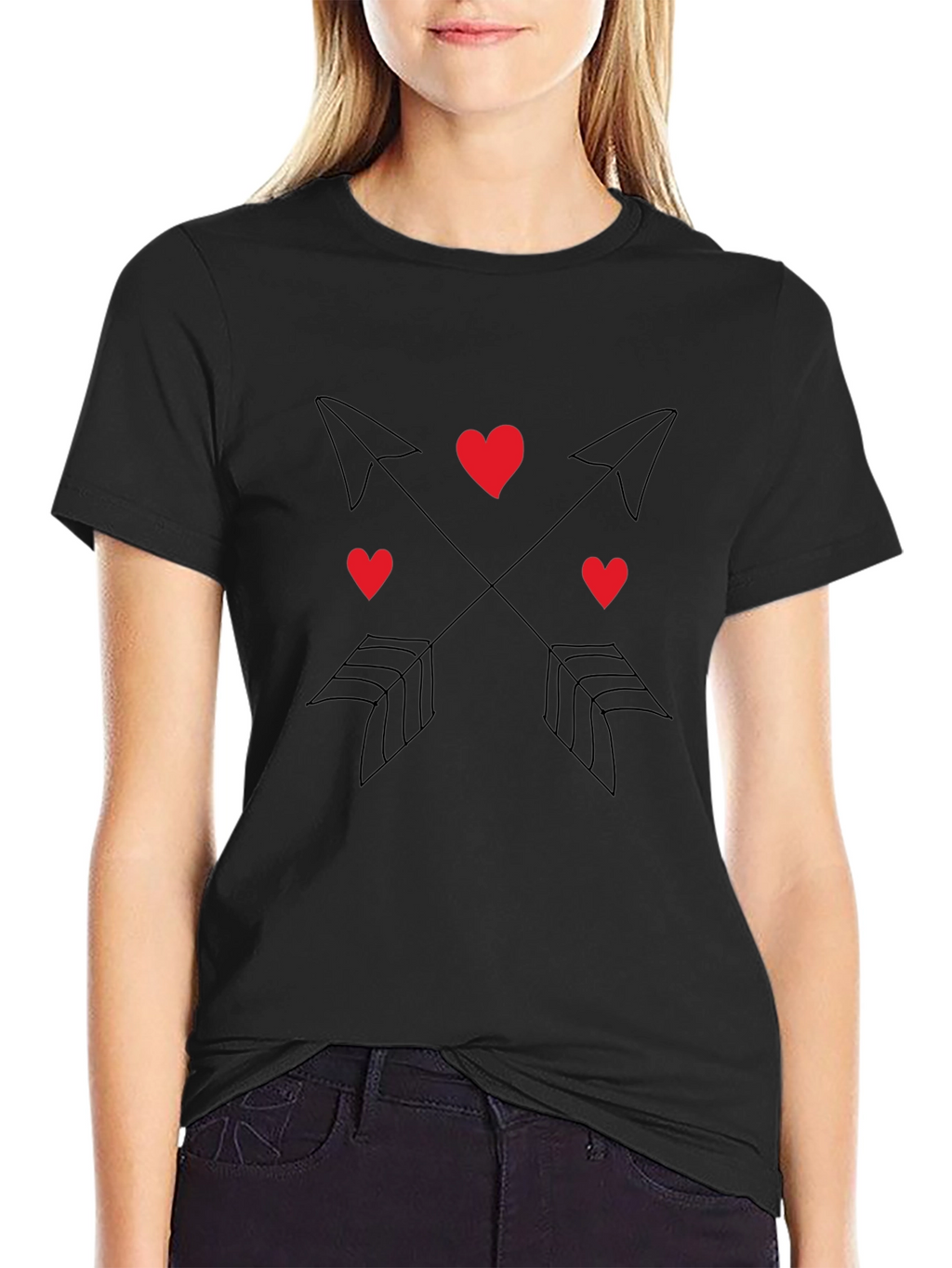Heart & Arrow Graphic Tee - Black