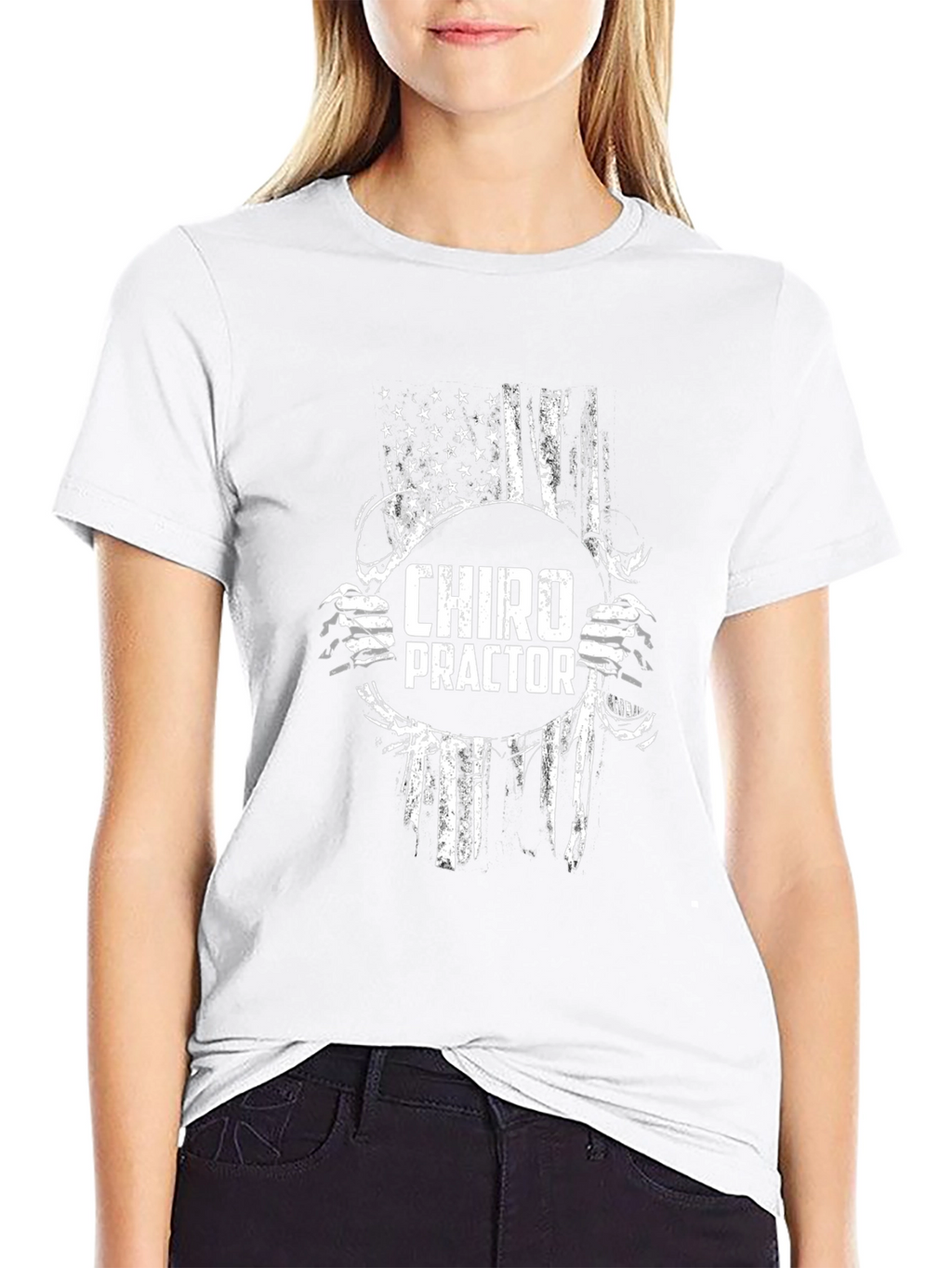 Chiropractor American Flag Graphic T-Shirt