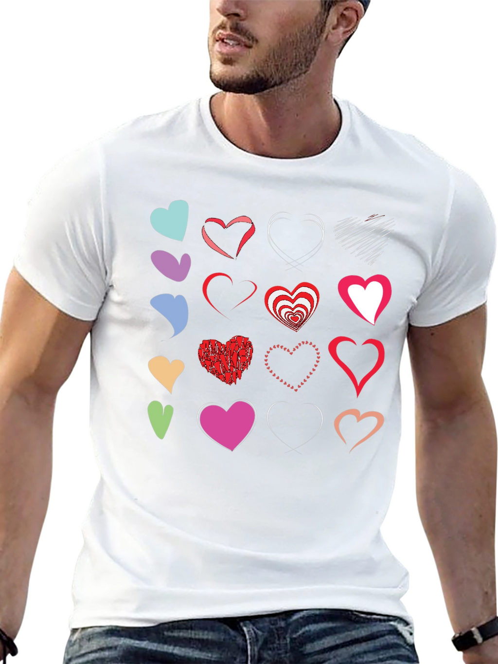 Heart Collage Black T-Shirt