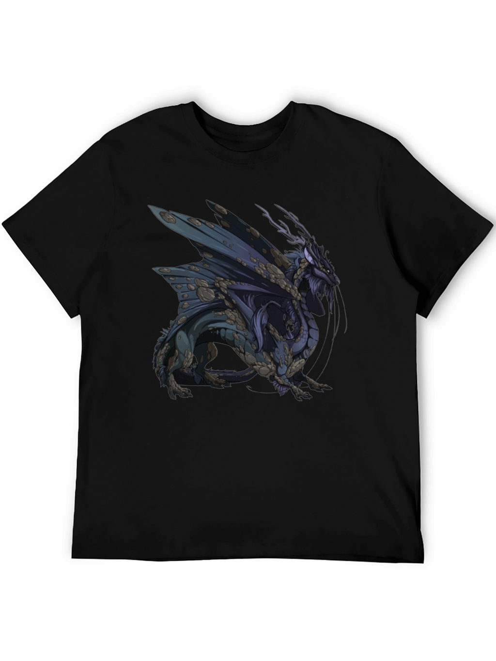 Dragon Graphic Print Black T-Shirt