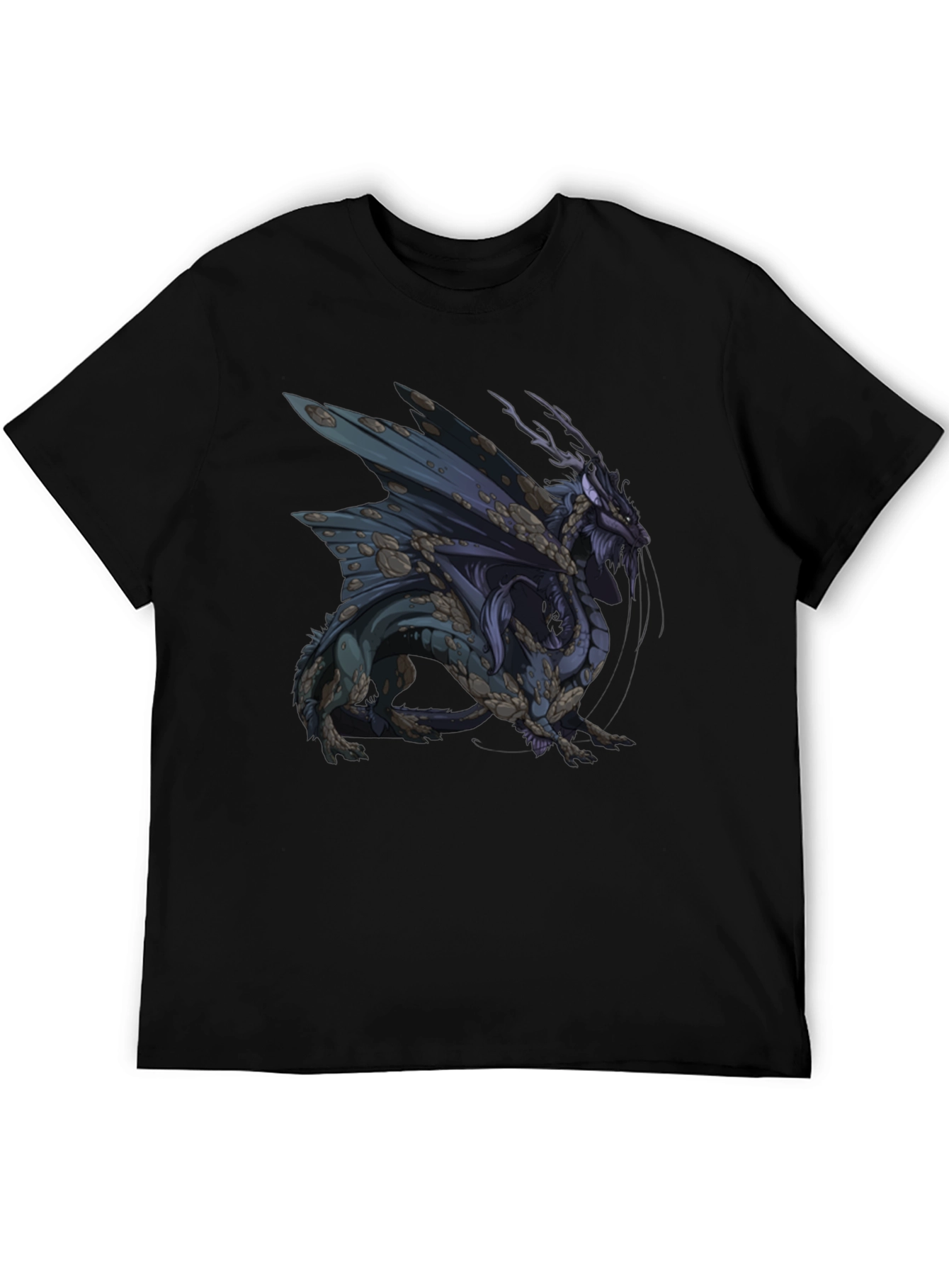 Dragon Graphic Print Black T-Shirt