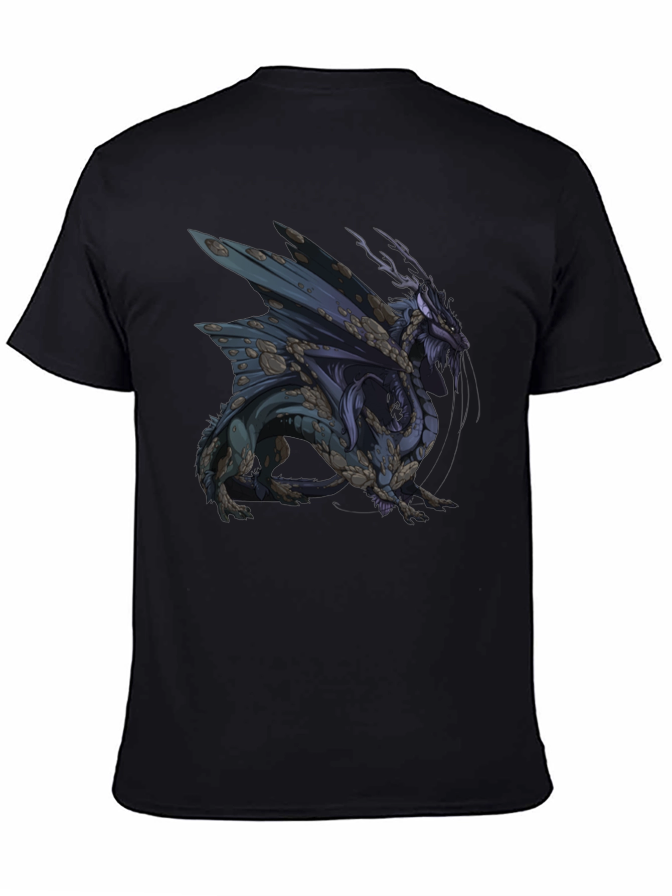 Dragon Graphic Print Black T-Shirt