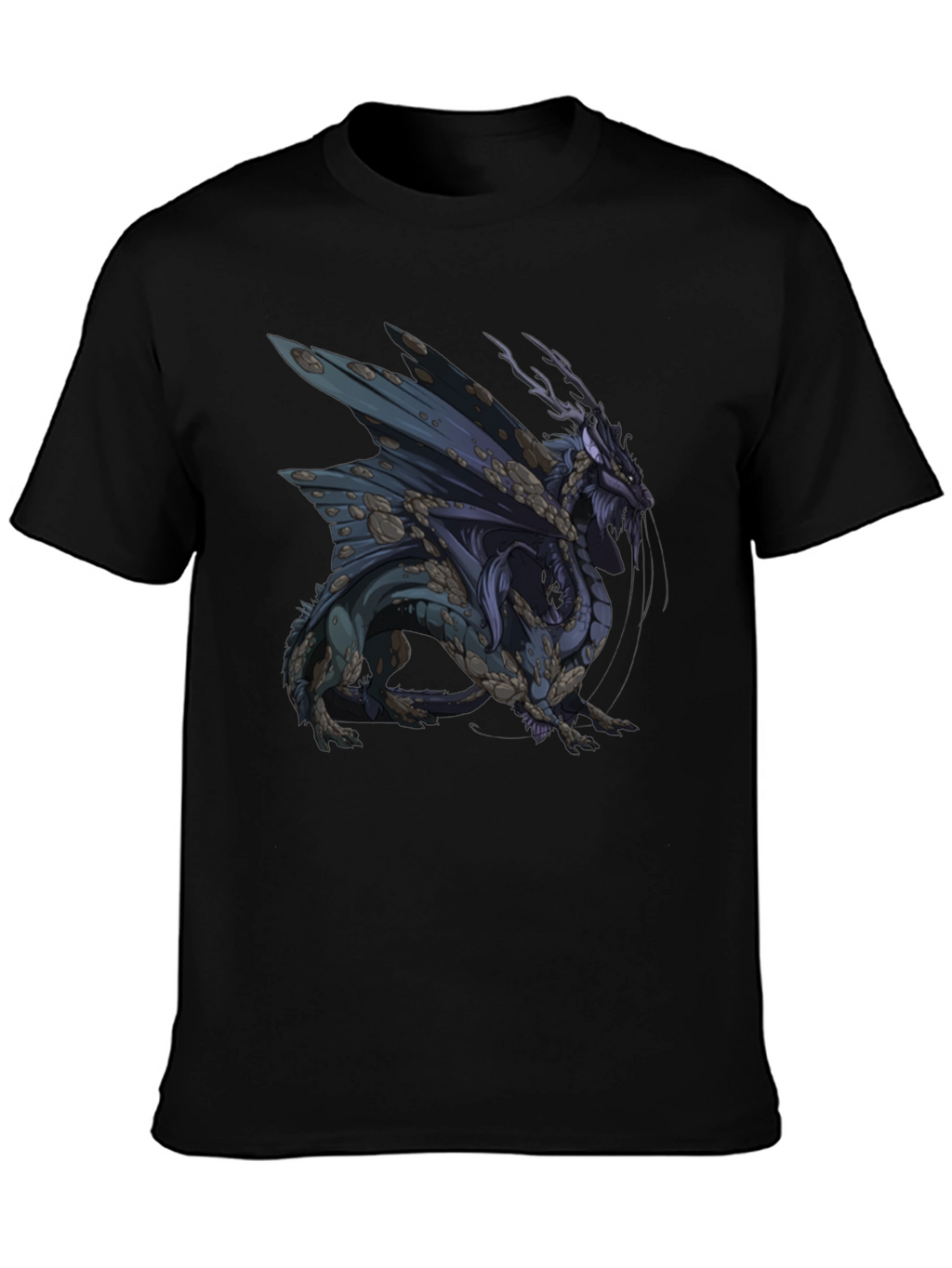 Dragon Graphic Print Black T-Shirt