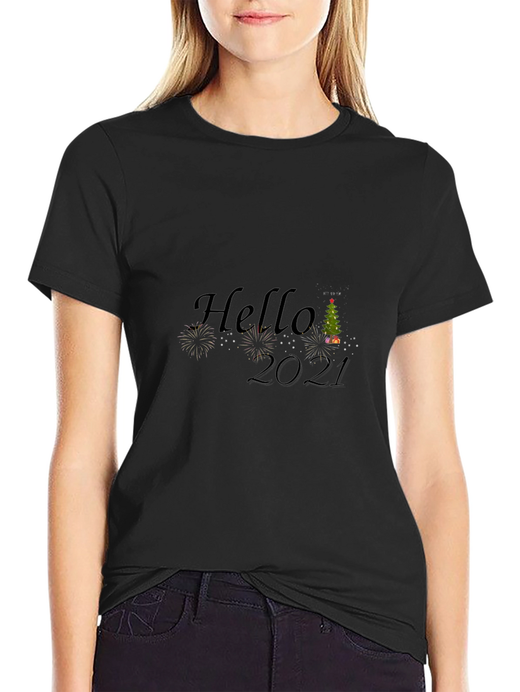 Hello 2021 Graphic Tee - Black T-Shirt
