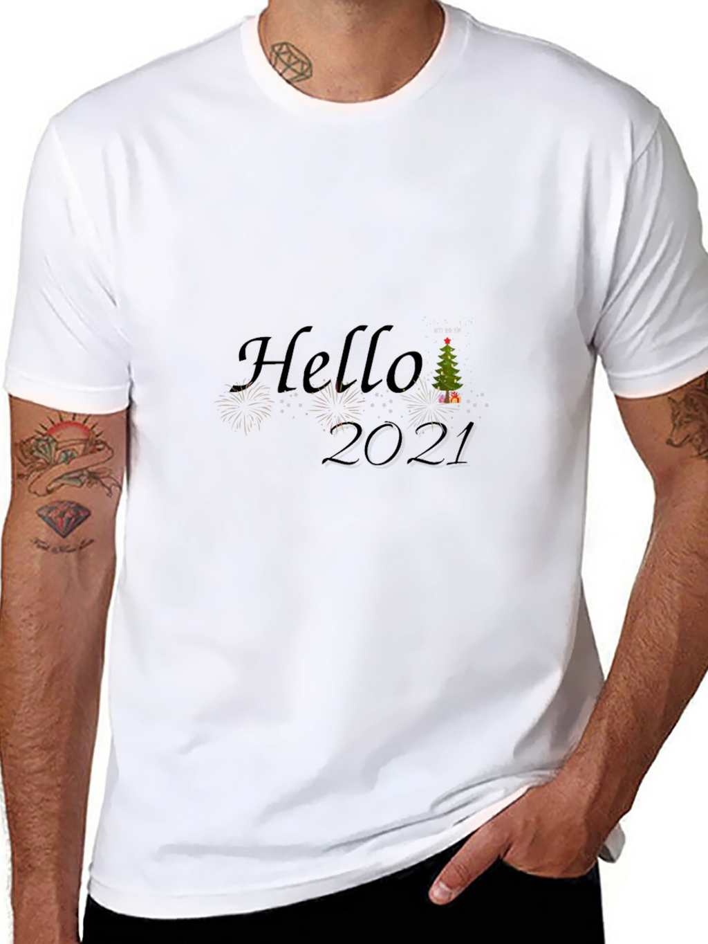 Hello 2021 Graphic Tee - Black T-Shirt