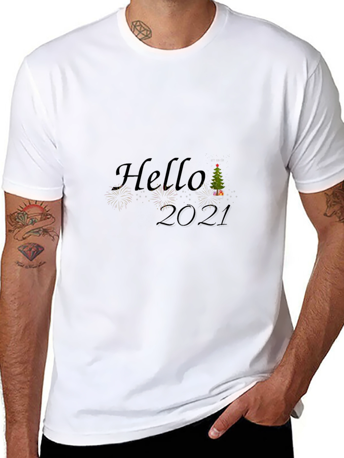 Hello 2021 Graphic Tee - Black T-Shirt