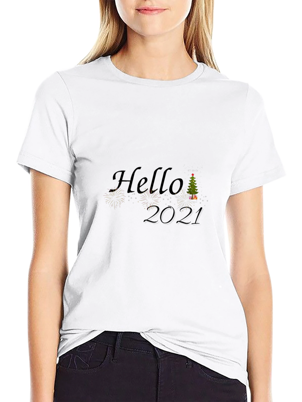 Hello 2021 Graphic Tee - Black T-Shirt