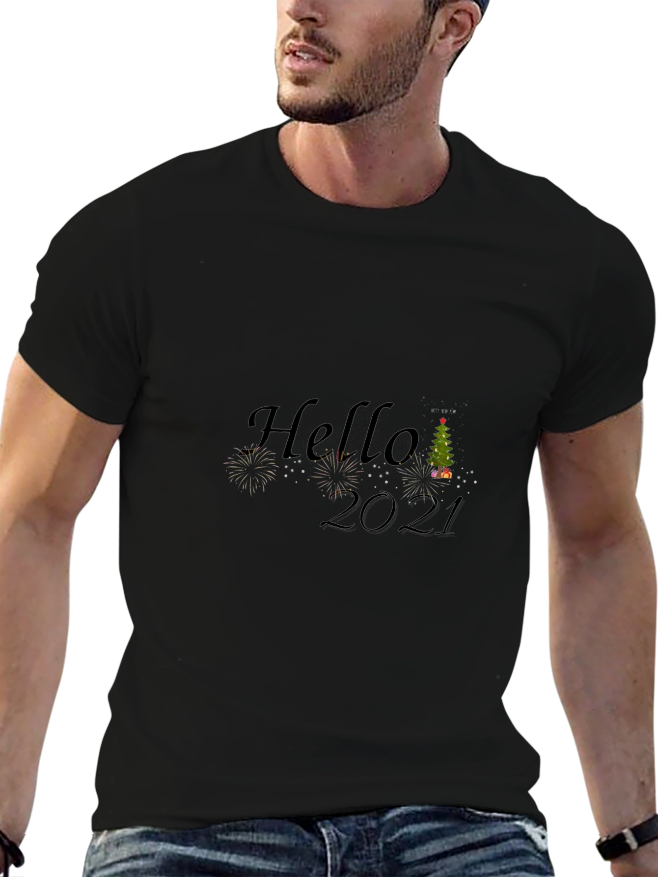 Hello 2021 Graphic Tee - Black T-Shirt