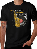 Classic Music T-Shirt: Saxophone & Vinyl Design
