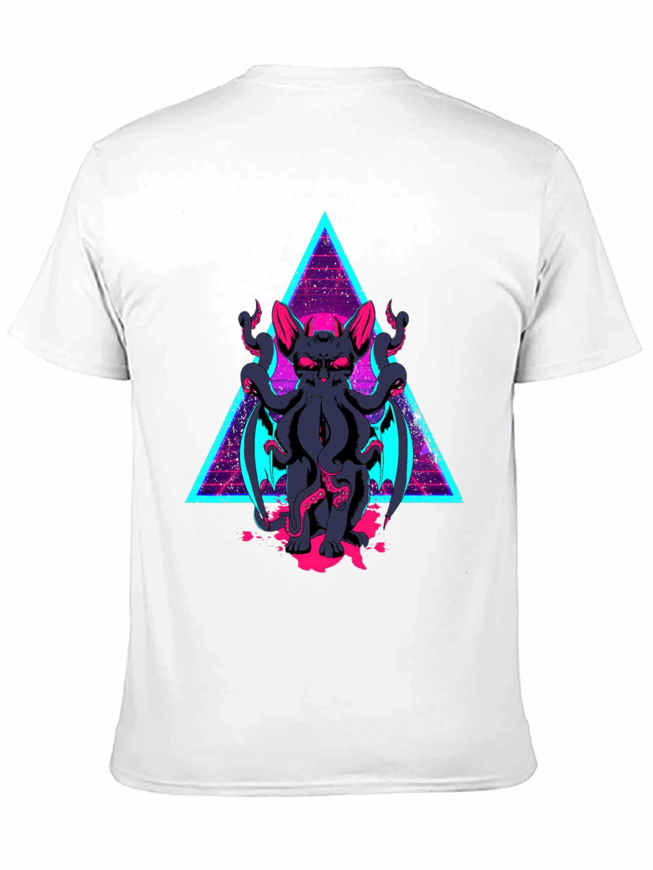 Cthulhu Cat T-Shirt - Retro Triangle Design