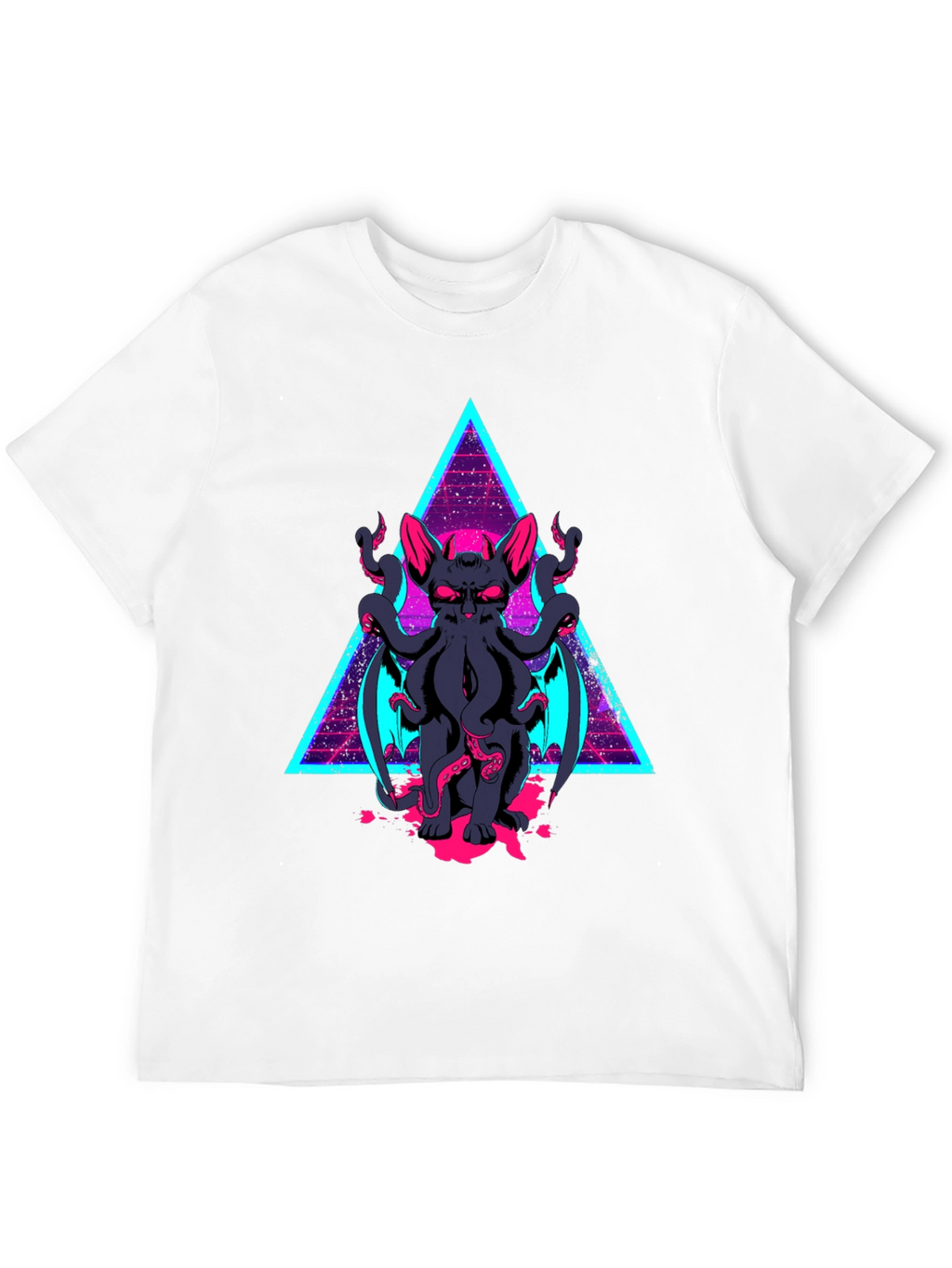 Cthulhu Cat T-Shirt - Retro Triangle Design