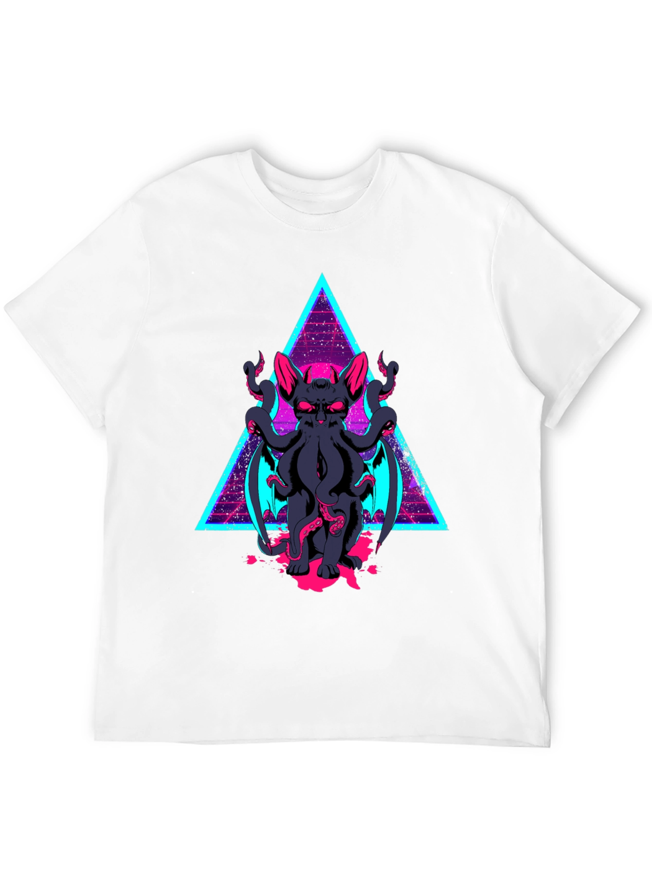 Cthulhu Cat T-Shirt - Retro Triangle Design