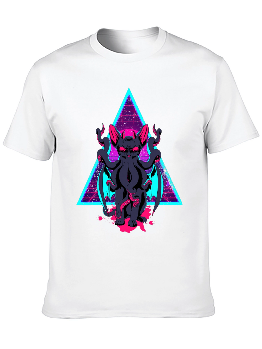 Cthulhu Cat T-Shirt - Retro Triangle Design