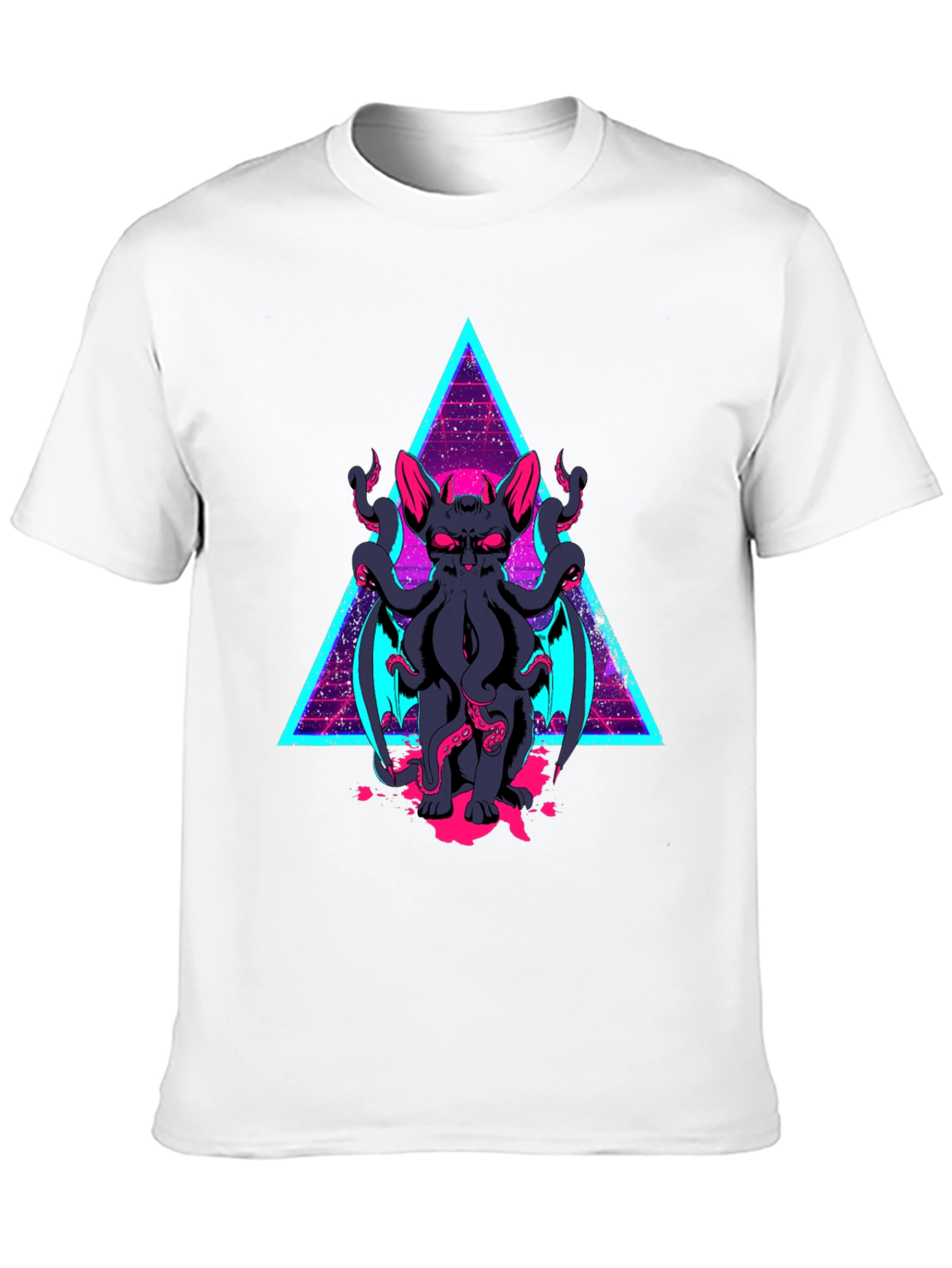 Cthulhu Cat T-Shirt - Retro Triangle Design