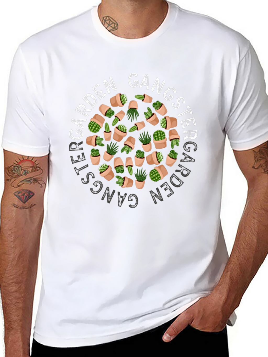 Garden Gangster T-Shirt - Cactus Design