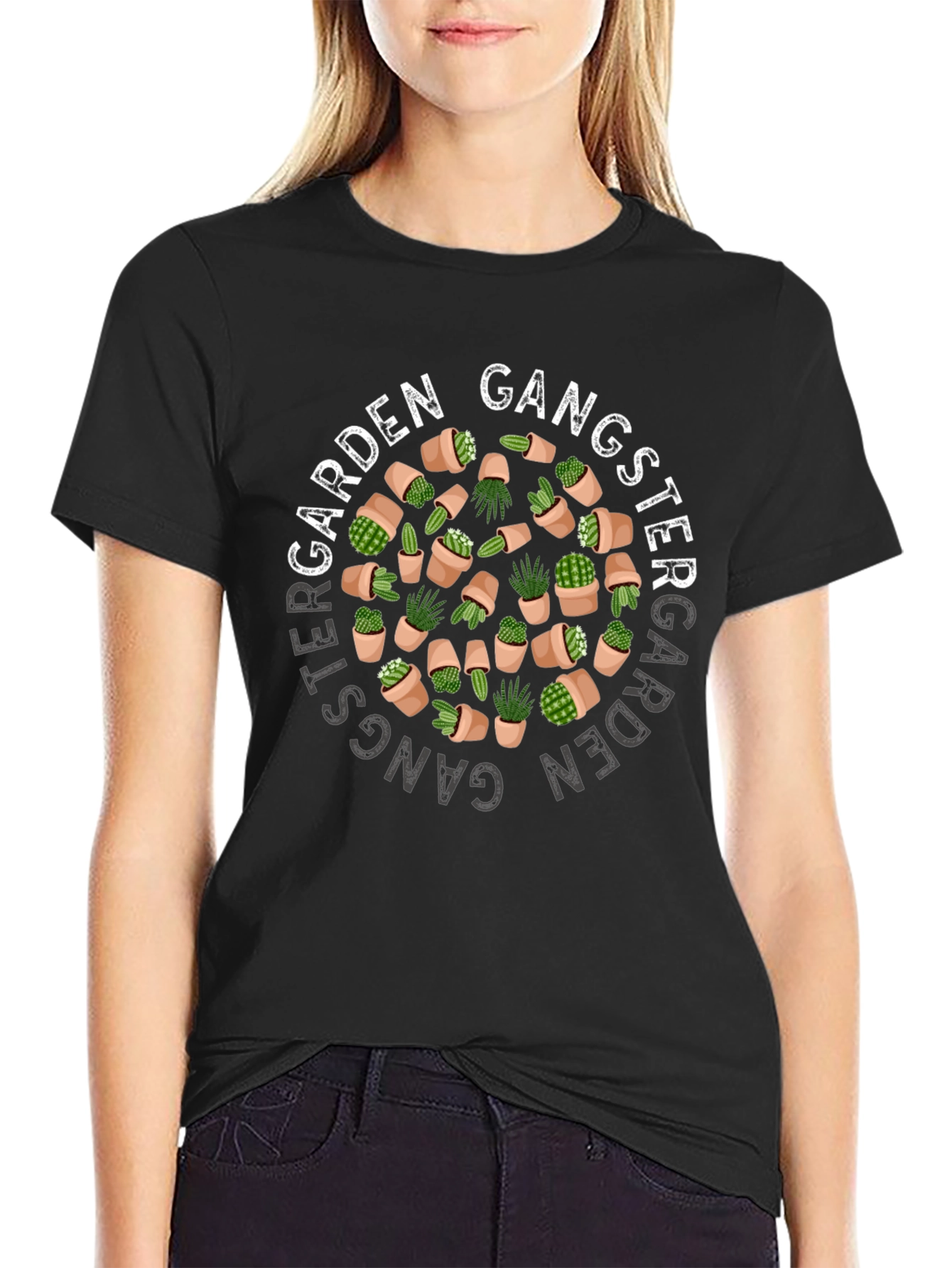Garden Gangster T-Shirt - Cactus Design