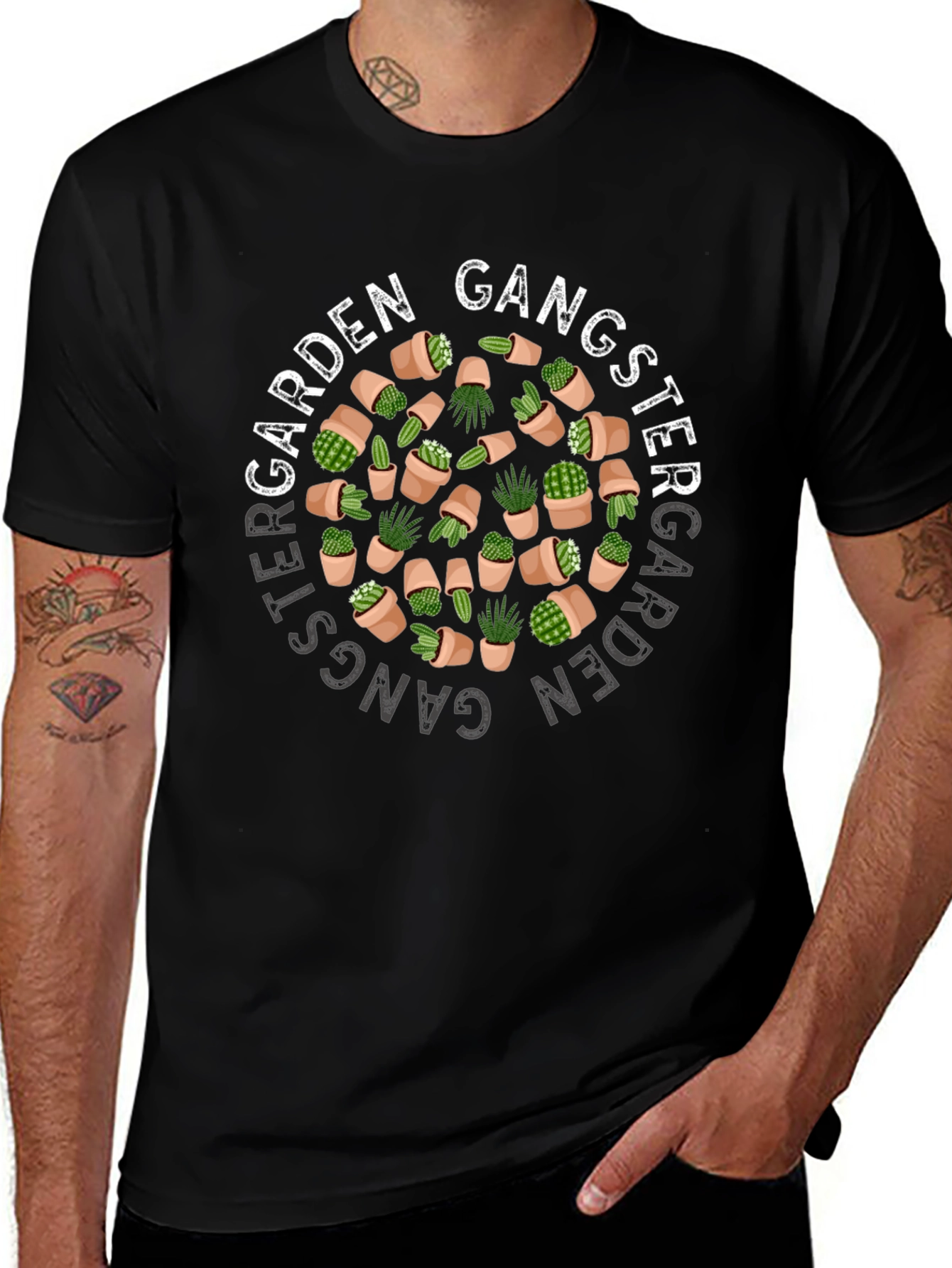 Garden Gangster T-Shirt - Cactus Design