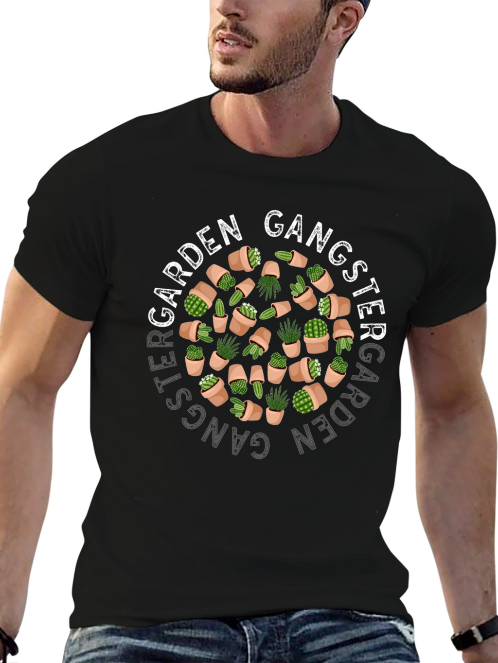 Garden Gangster T-Shirt - Cactus Design