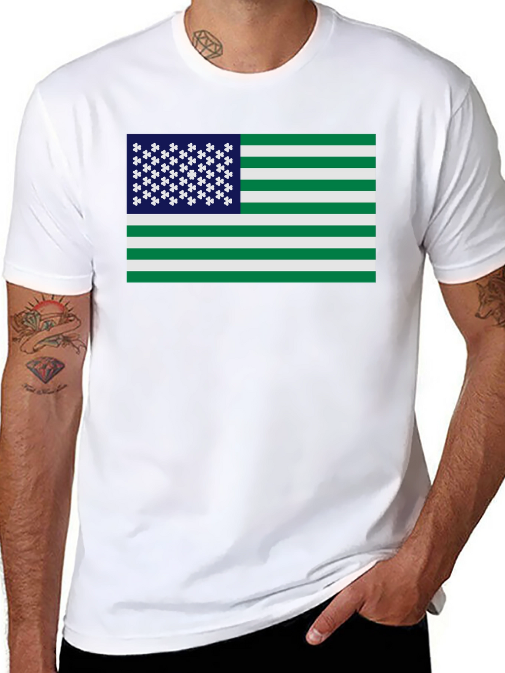 Irish American Flag Graphic T-Shirt