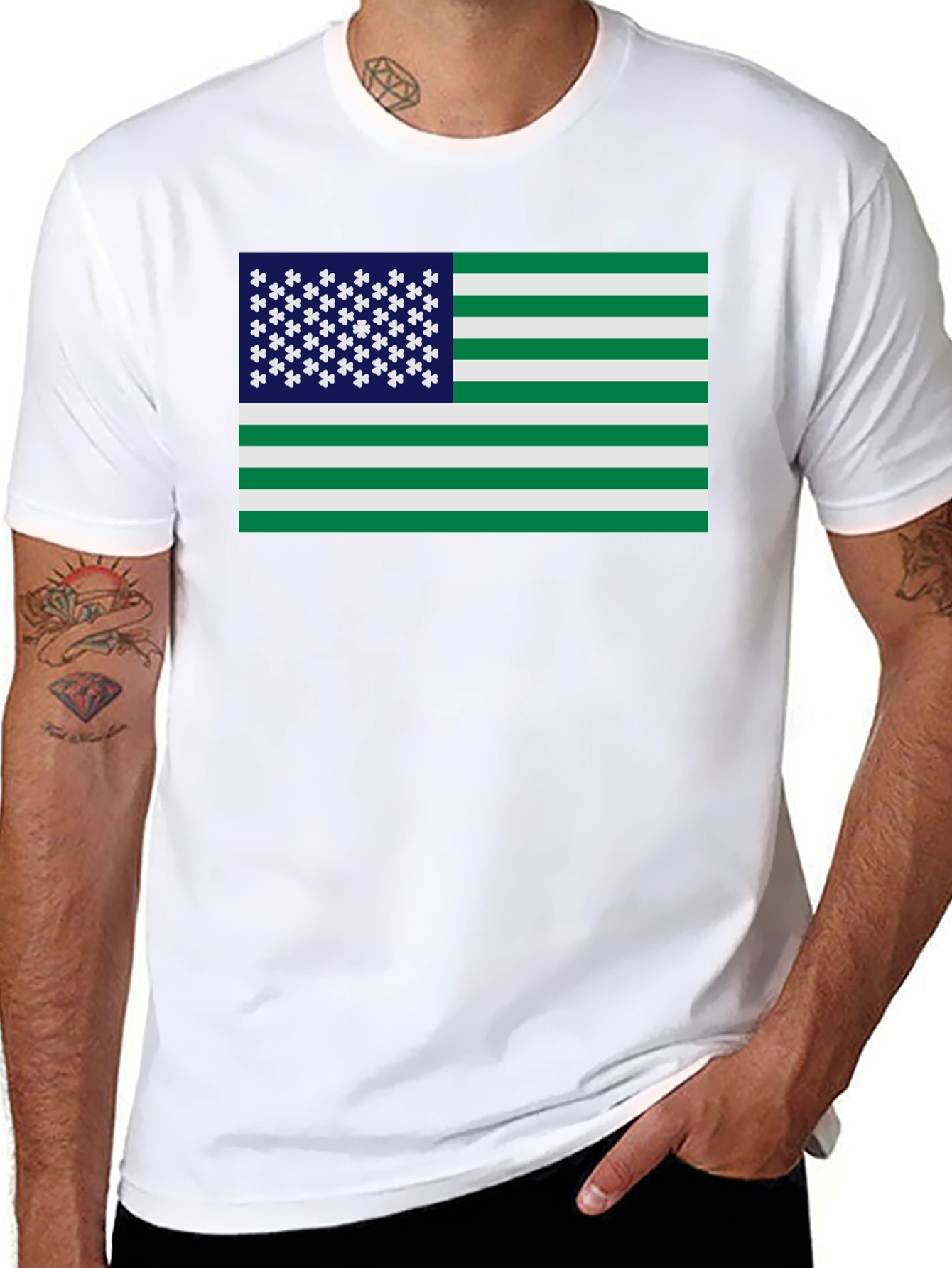 Irish American Flag Graphic T-Shirt