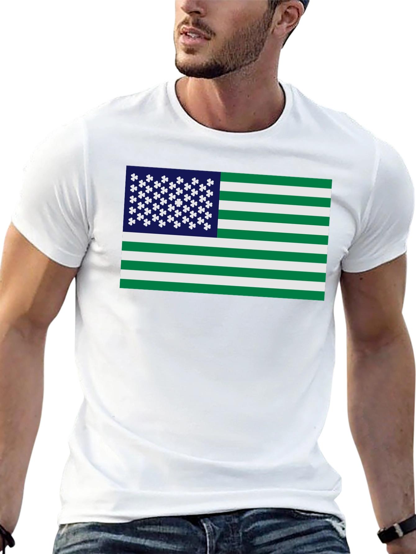 Irish American Flag Graphic T-Shirt
