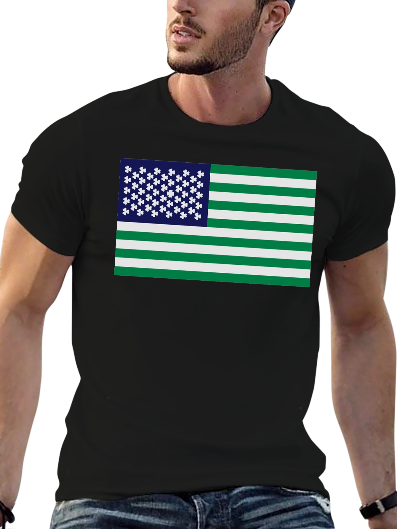 Irish American Flag Graphic T-Shirt
