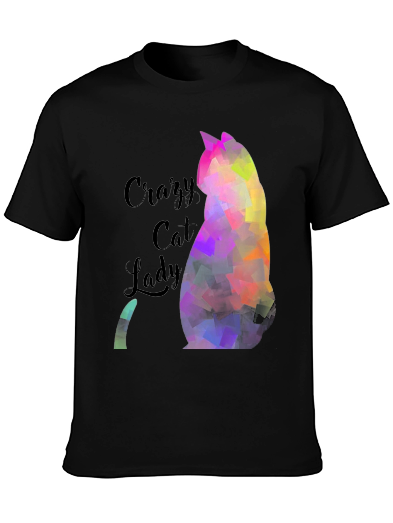 Crazy Cat Lady T-Shirt Colorful Cat Design