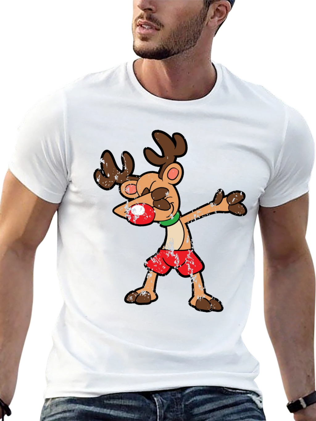 Dabbing Reindeer Graphic Tee