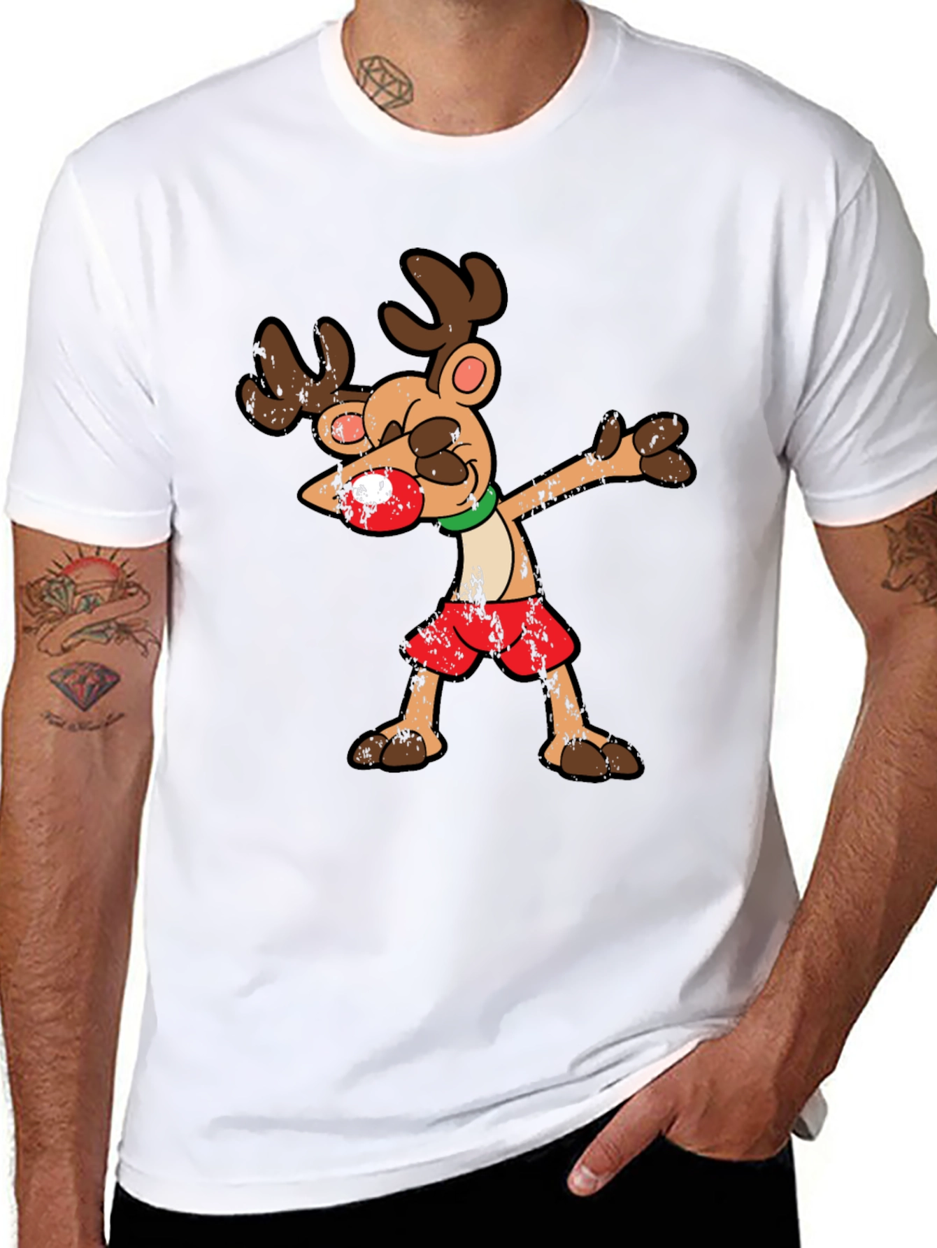 Dabbing Reindeer Graphic Tee