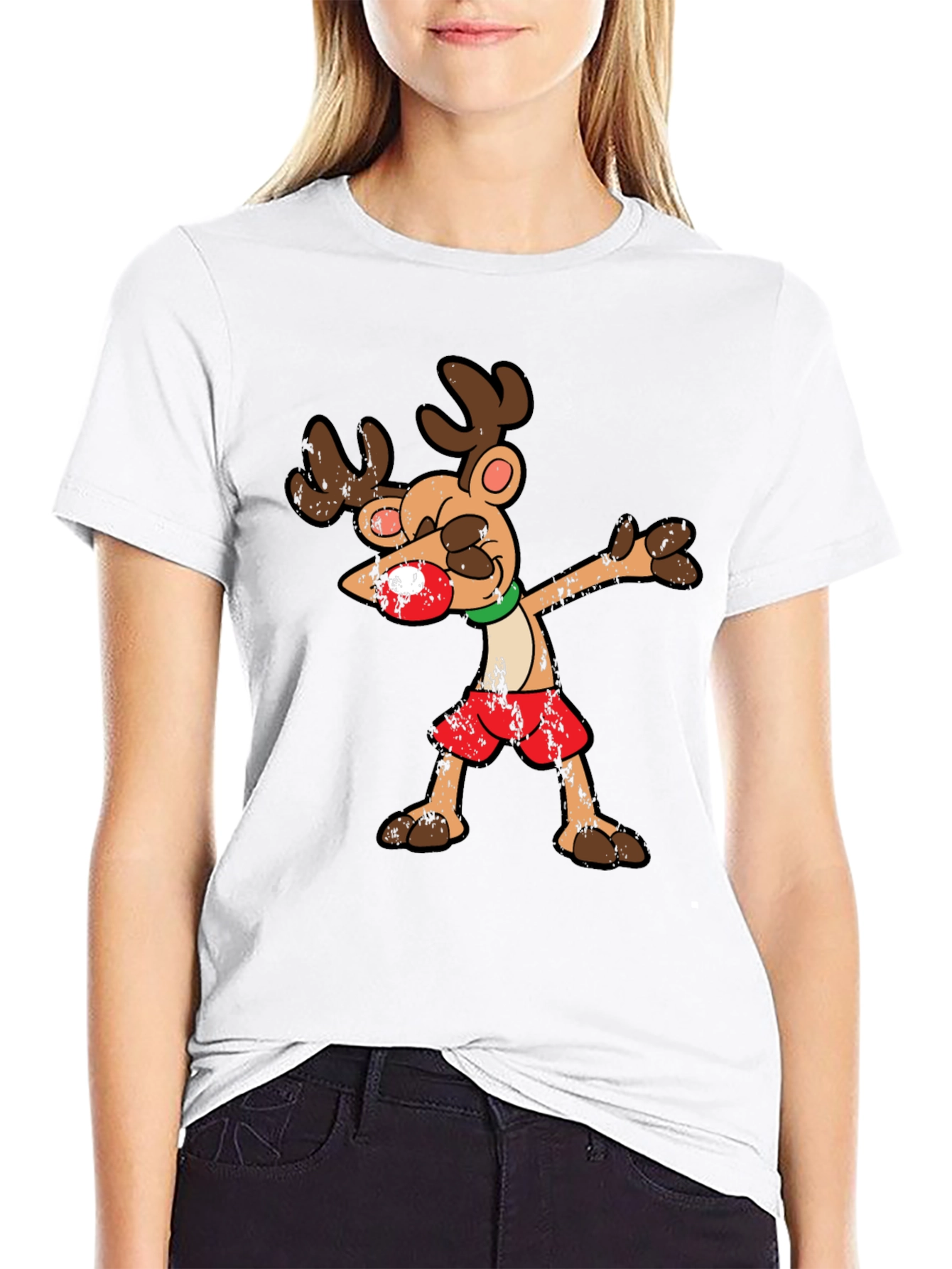Dabbing Reindeer Graphic Tee