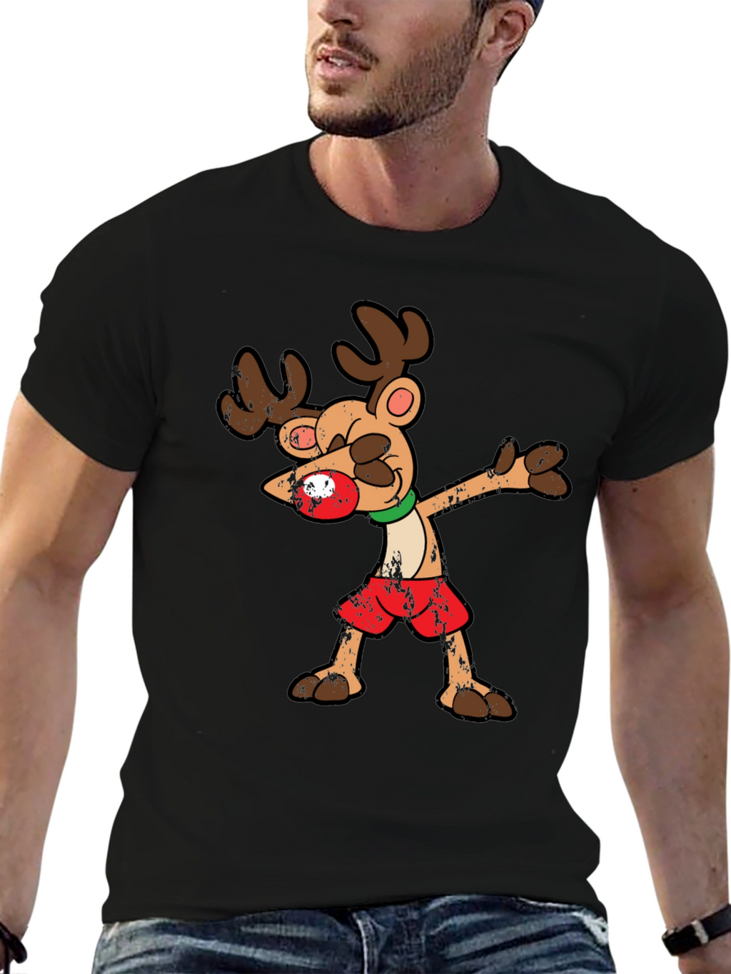 Dabbing Reindeer Graphic Tee