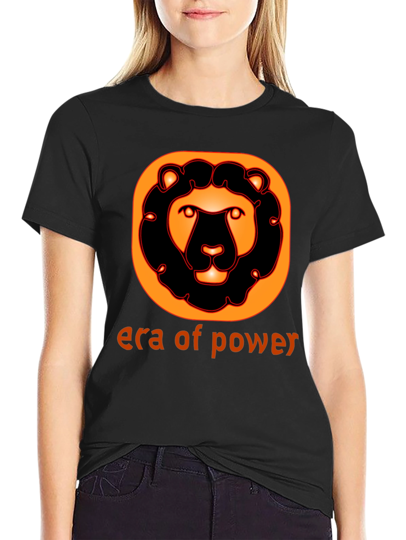Era of Power Graphic Lion Tee - Black Cotton Shirt