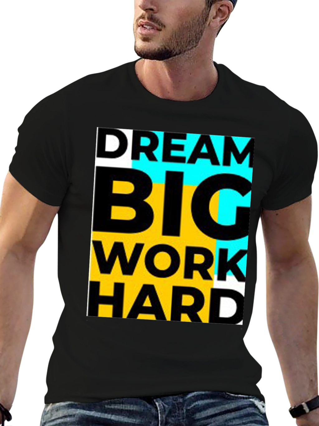 Dream Big Work Hard Black T-Shirt