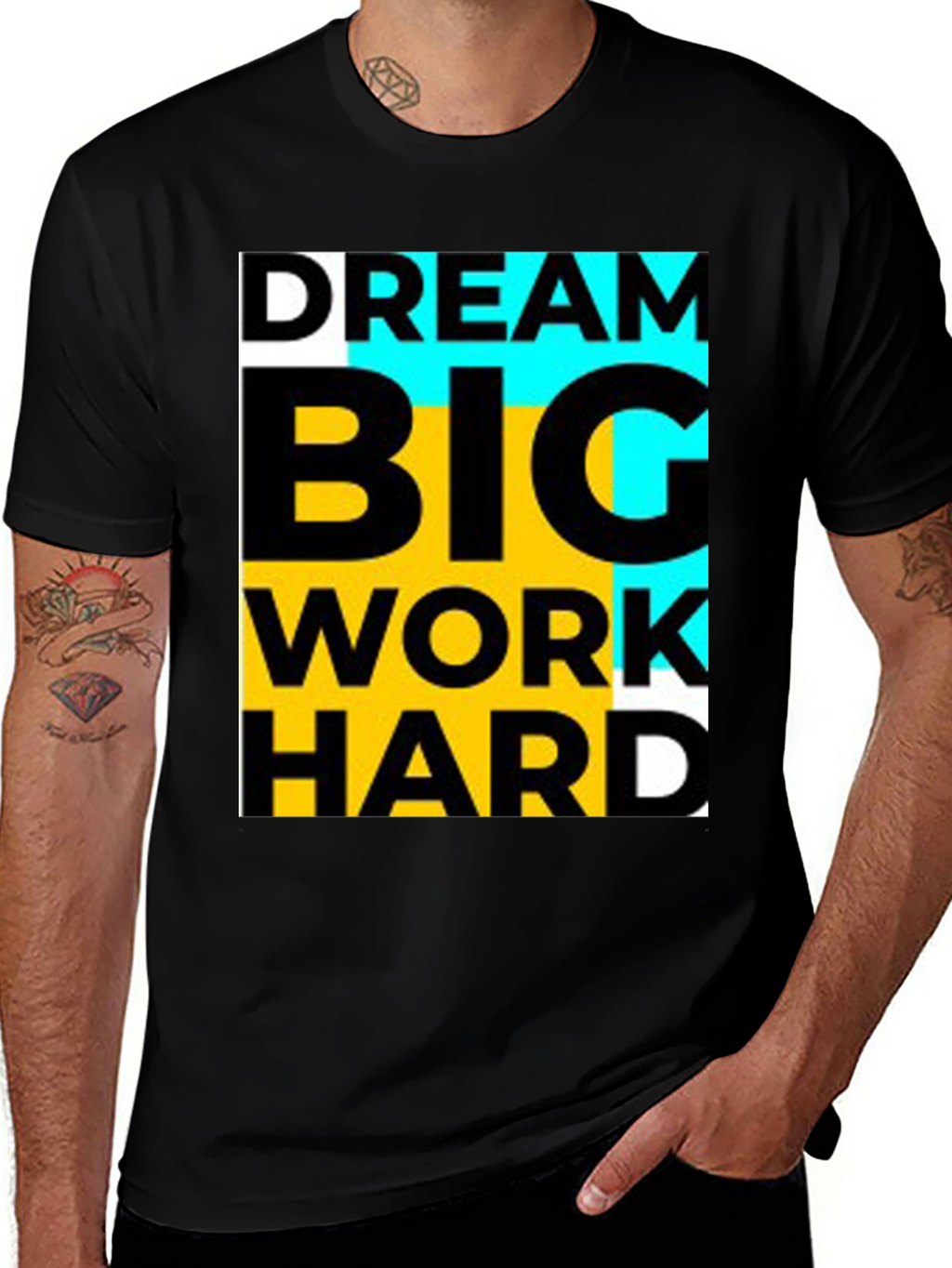 Dream Big Work Hard Black T-Shirt