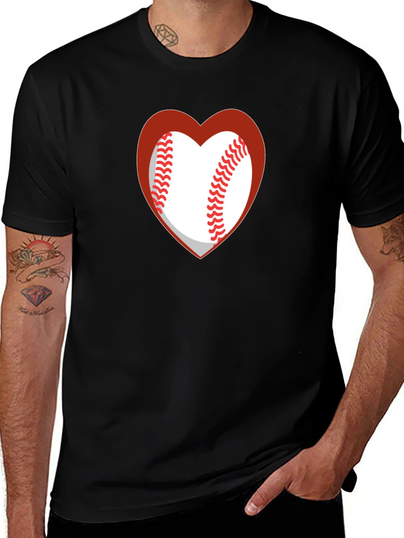 Baseball Heart T-Shirt - Sporty Casual Tee